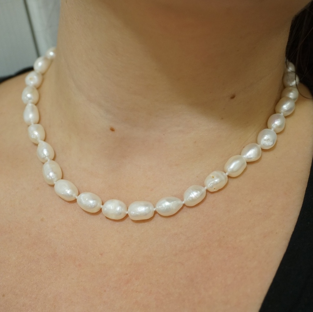 Faux pearl necklace